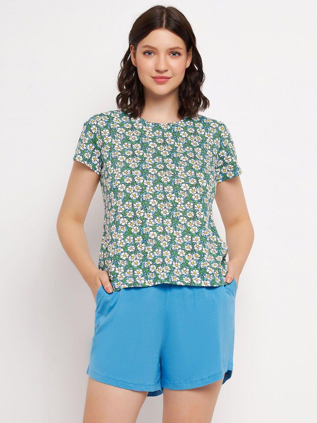 clovia printed top with shorts