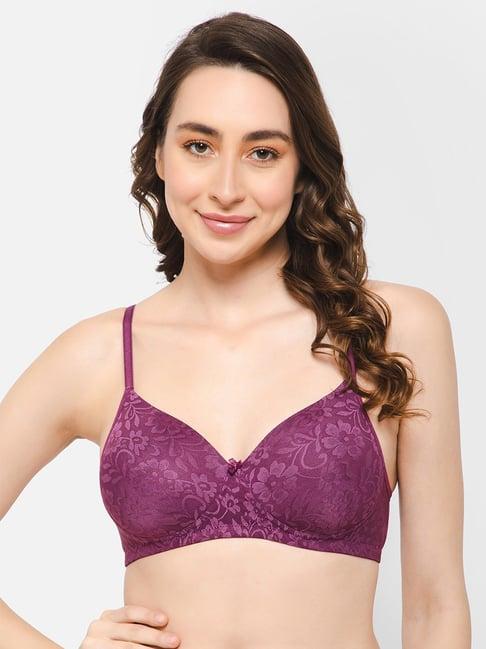 clovia purple t-shirt bra