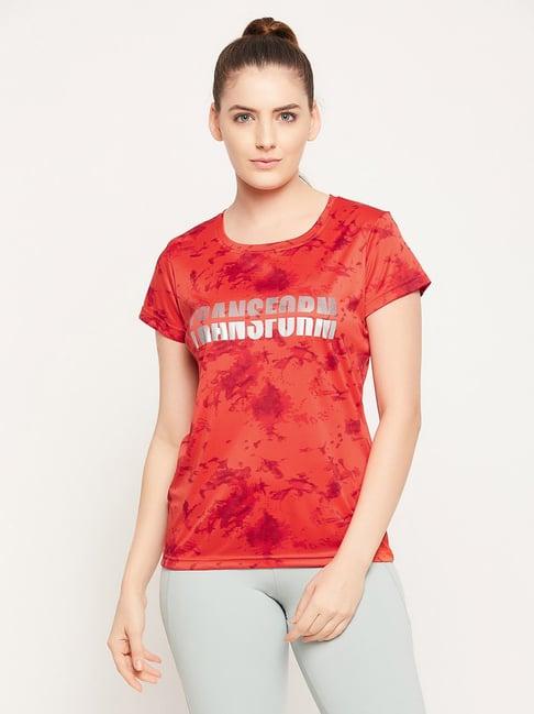 clovia red printed t-shirt