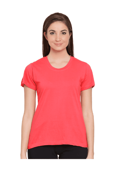 clovia red round neck t-shirt