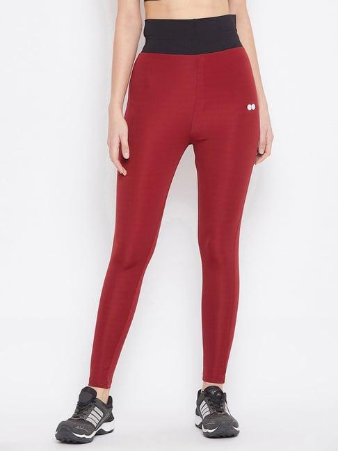 clovia red slim fit tights