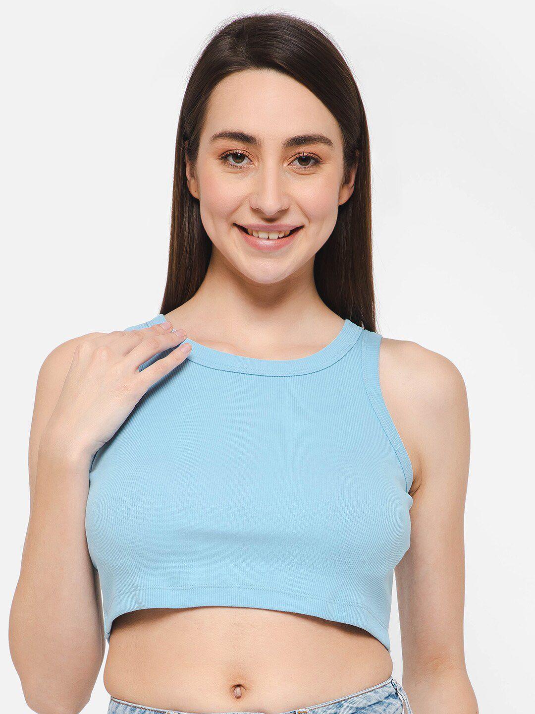 clovia ribbed cotton crop top