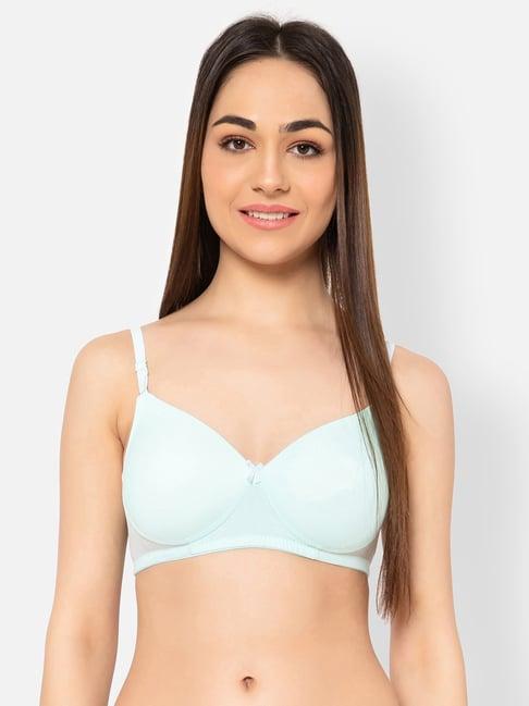 clovia sky blue full coverage t-shirt bra