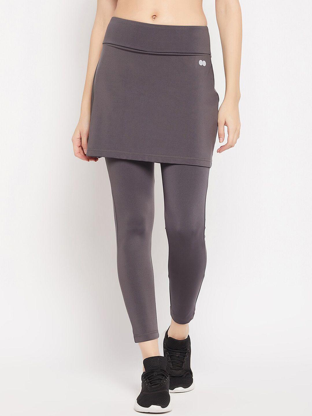 clovia snug-fit high rise active skirt rapid dry with attached tights