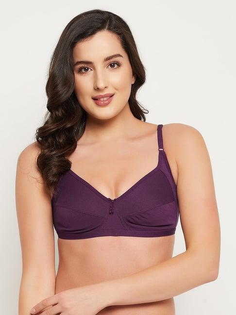 clovia violet printed non-padded bra