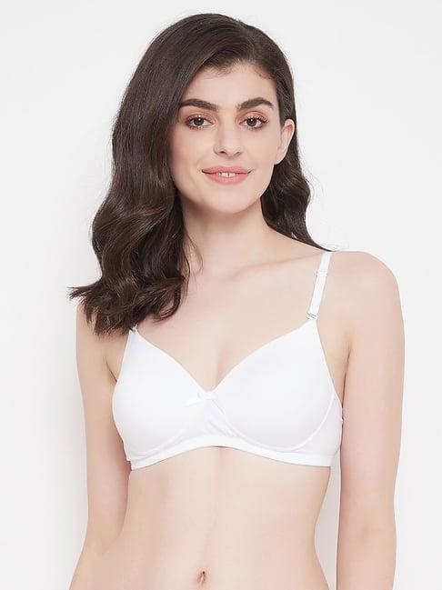 clovia white non wired padded t-shirt bra