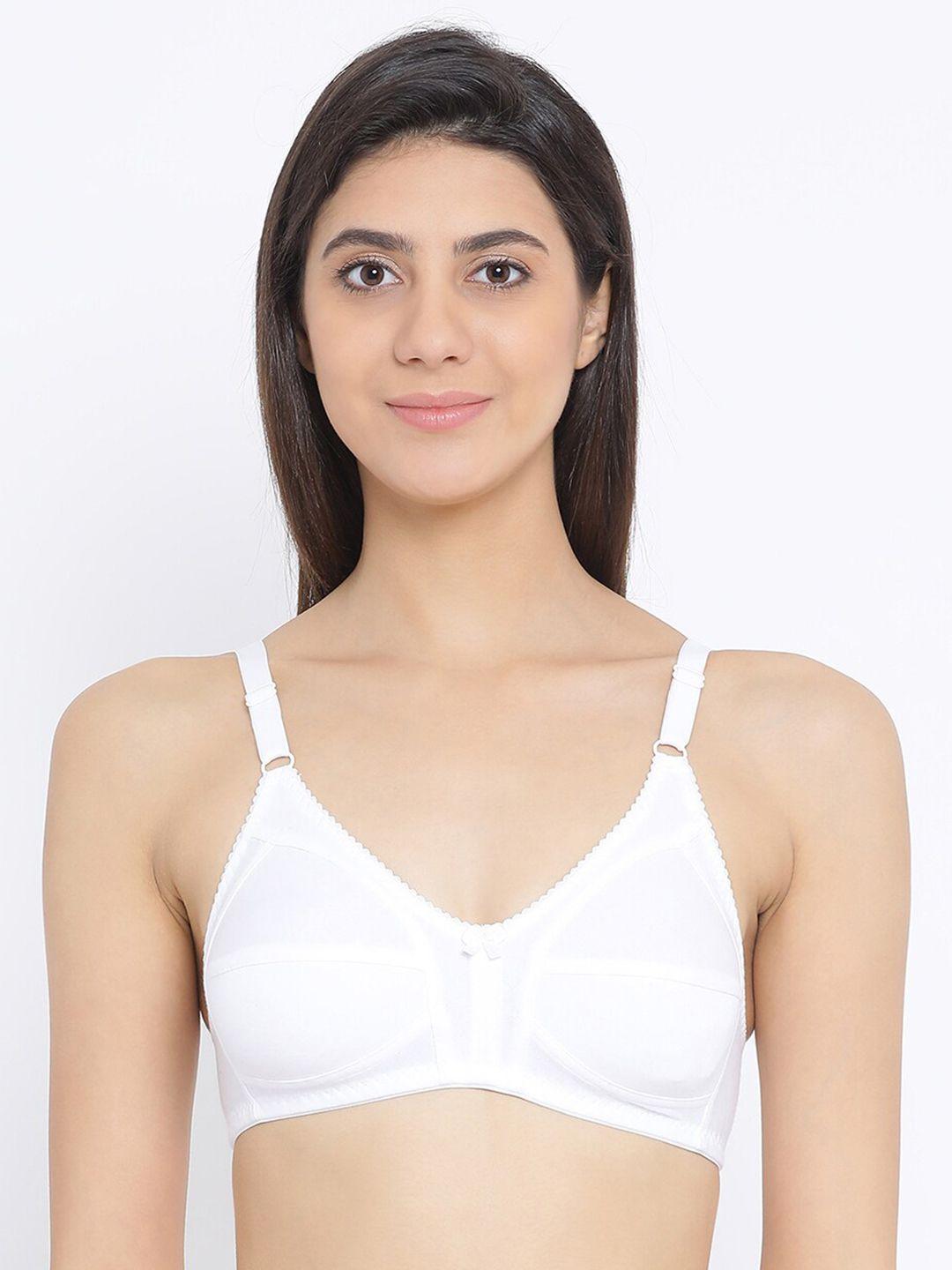 clovia white solid non-wired non padded everyday bra