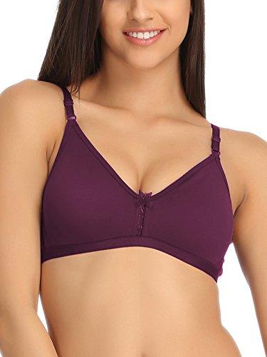 clovia women's cotton rich solid non-padded full cup wire free t-shirt bra (br0638p12_purple_36d)