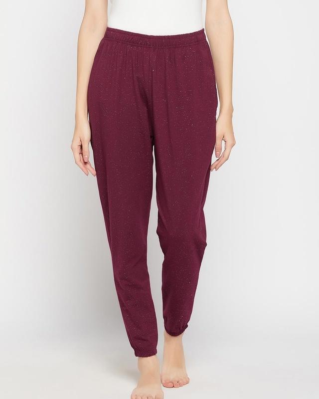 clovia women's maroon joggers