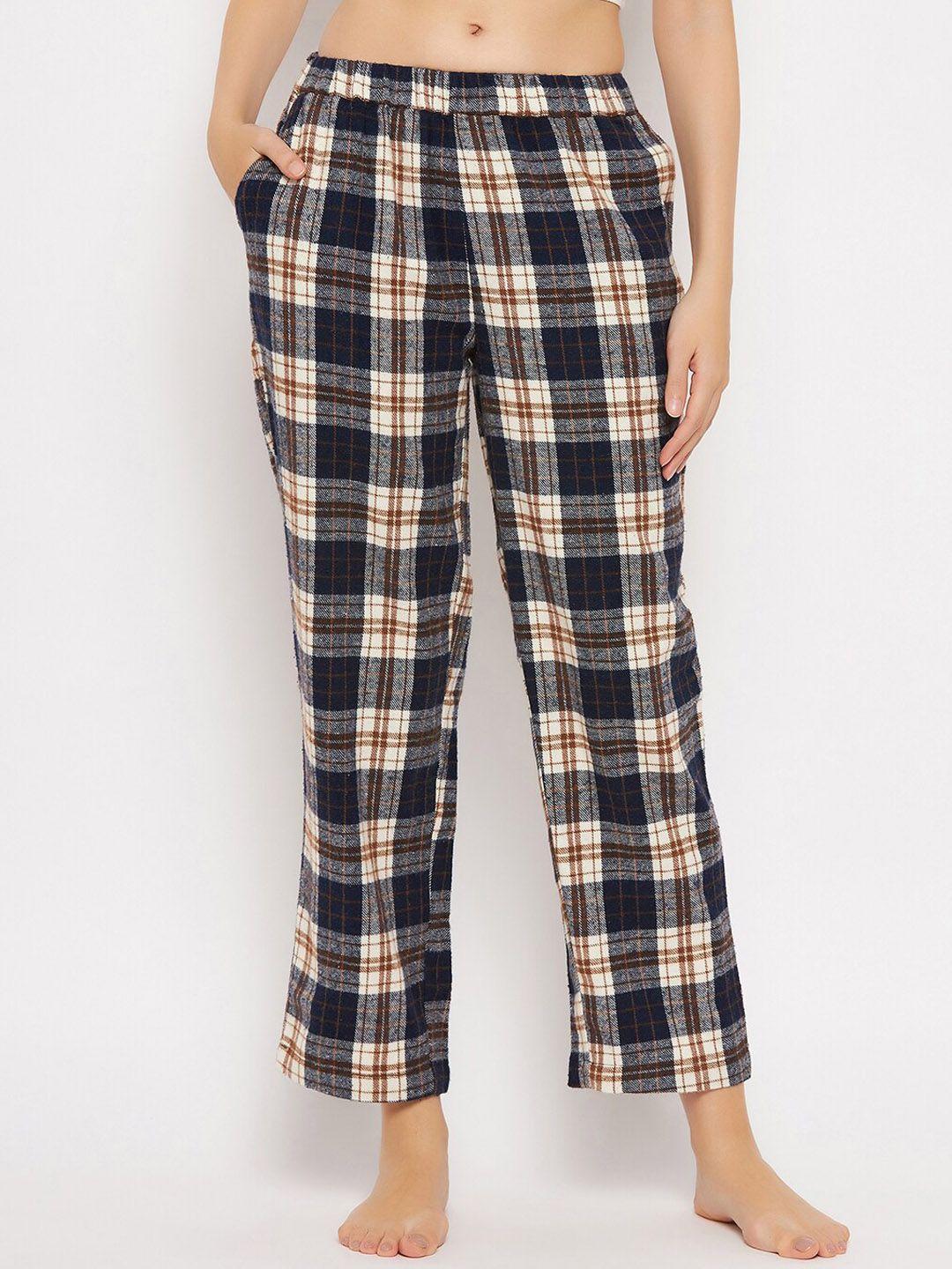 clovia women checked lounge pants