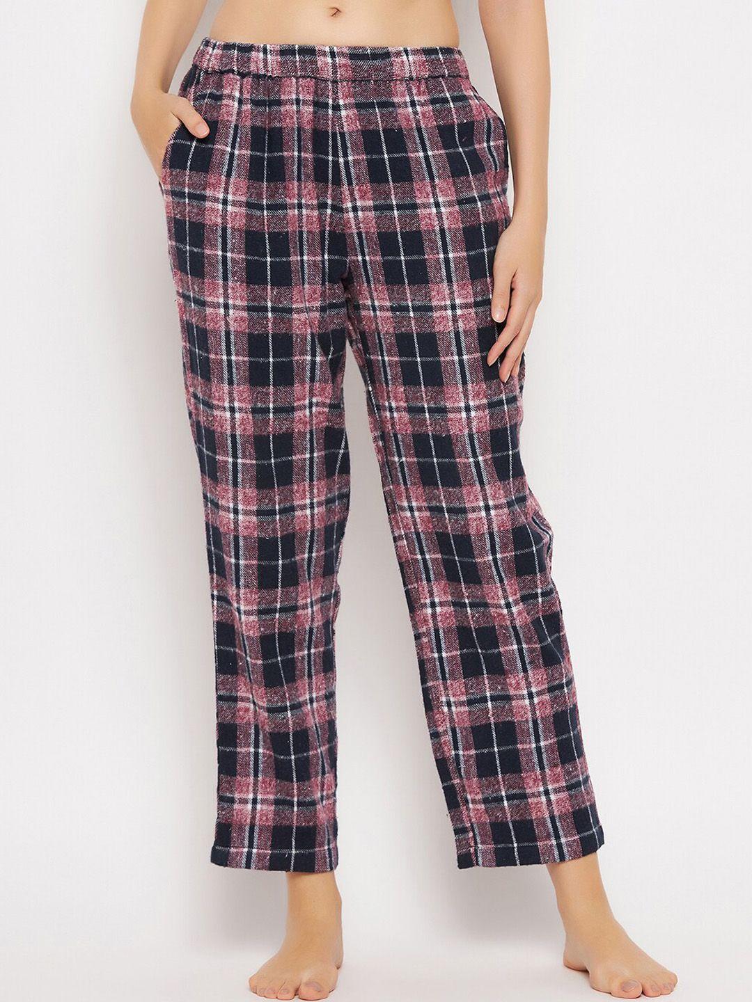 clovia women checked lounge pants