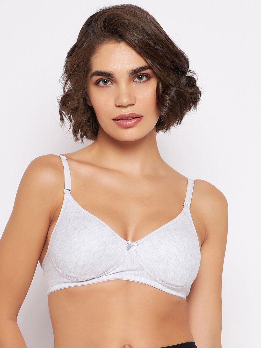 clovia women grey solid lightly padded t-shirt bra