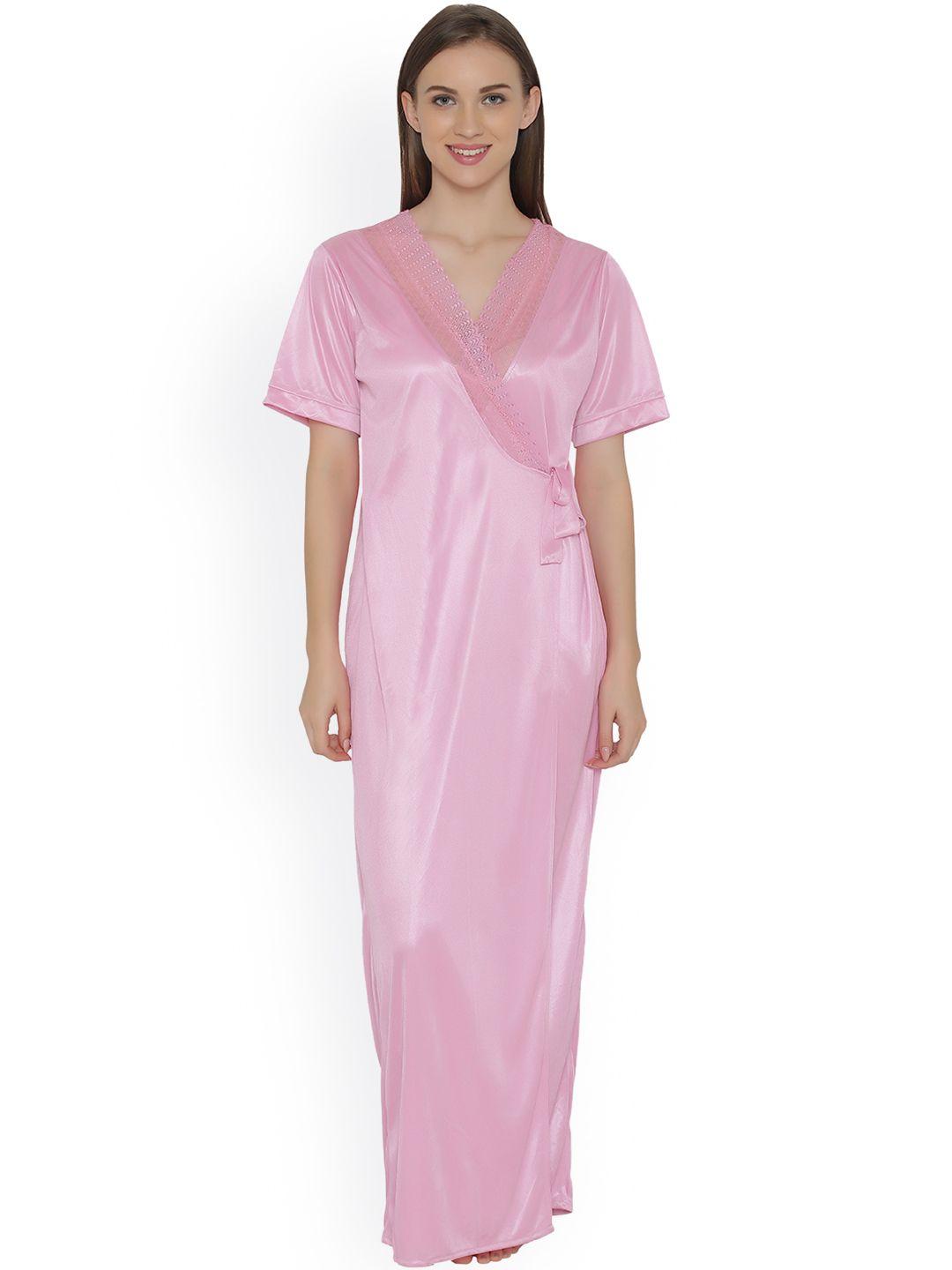 clovia women pink robe nsm283p62