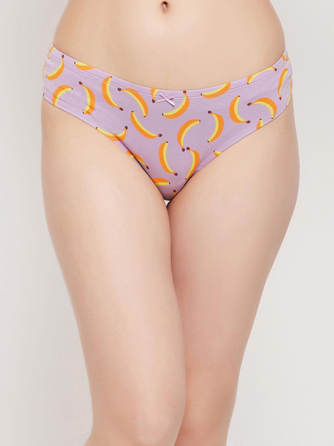 clovia women printed cotton low-rise thong briefs