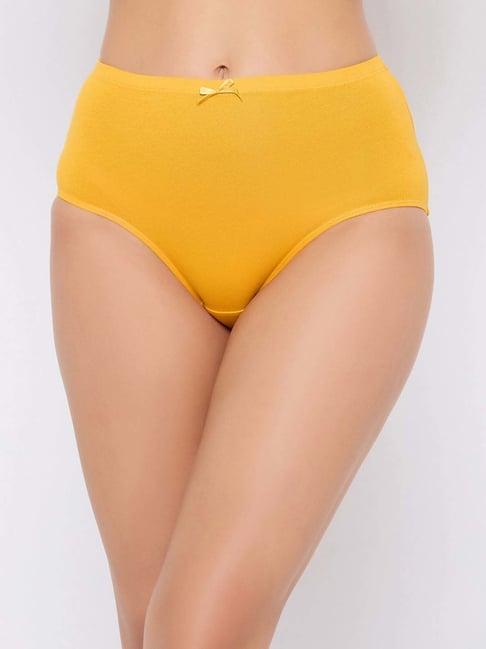 clovia yellow cotton hipster panty