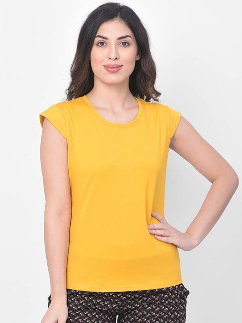 clovia yellow cotton t-shirt