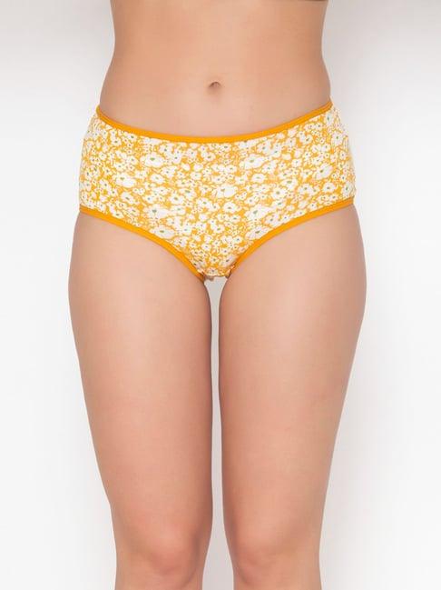 clovia yellow floral print hipster panty