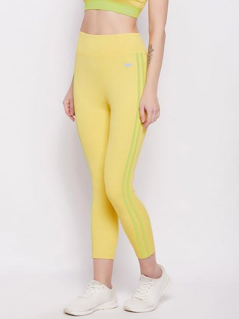 clovia yellow regular fit tights