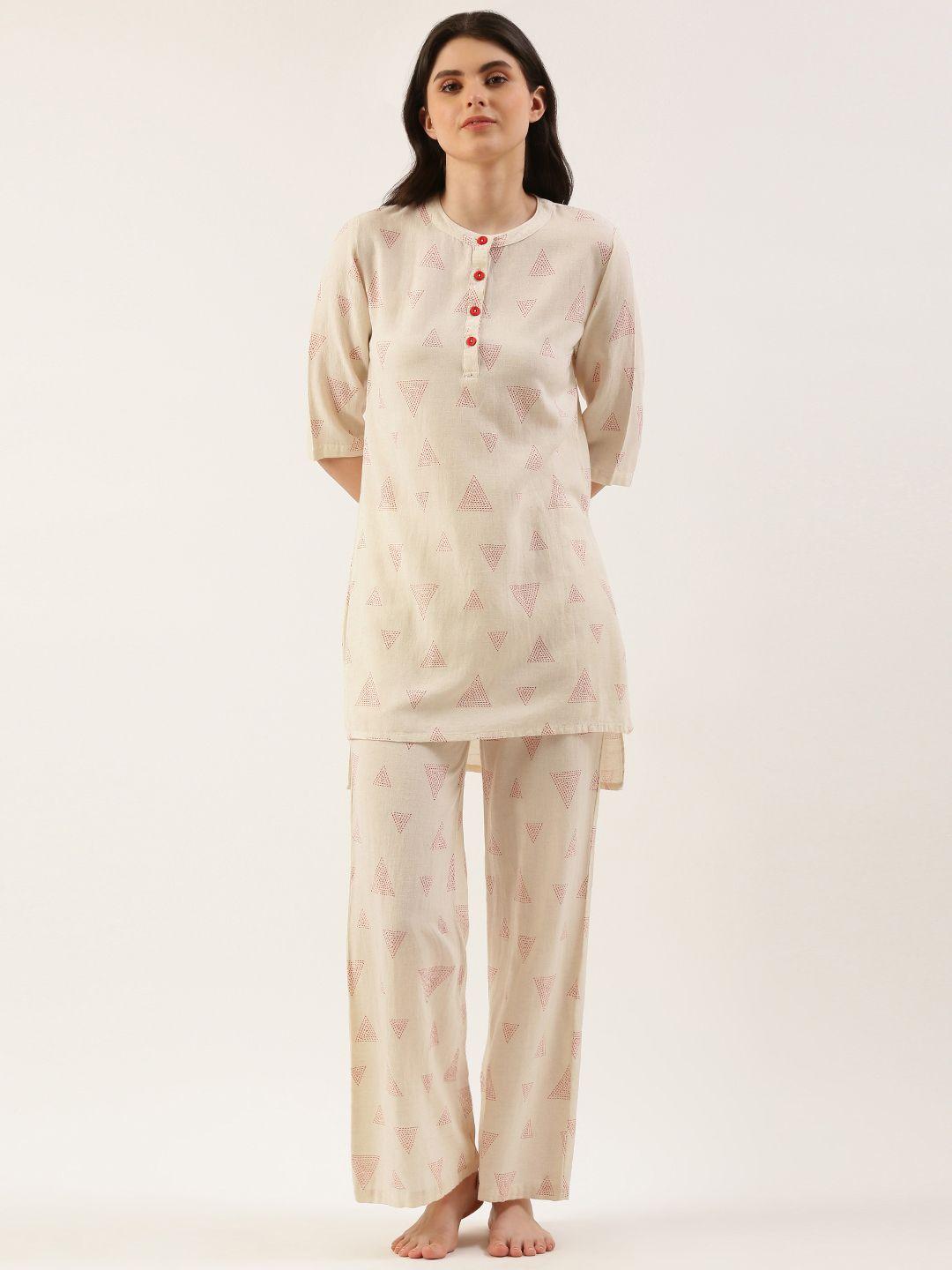 clt s geometric print night suit