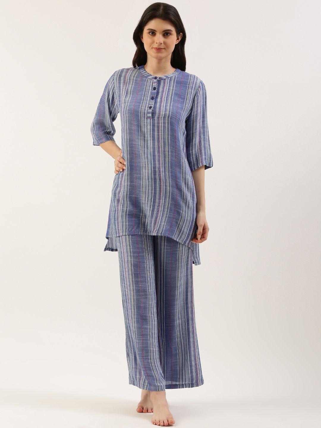 clt s striped pure cotton night suit