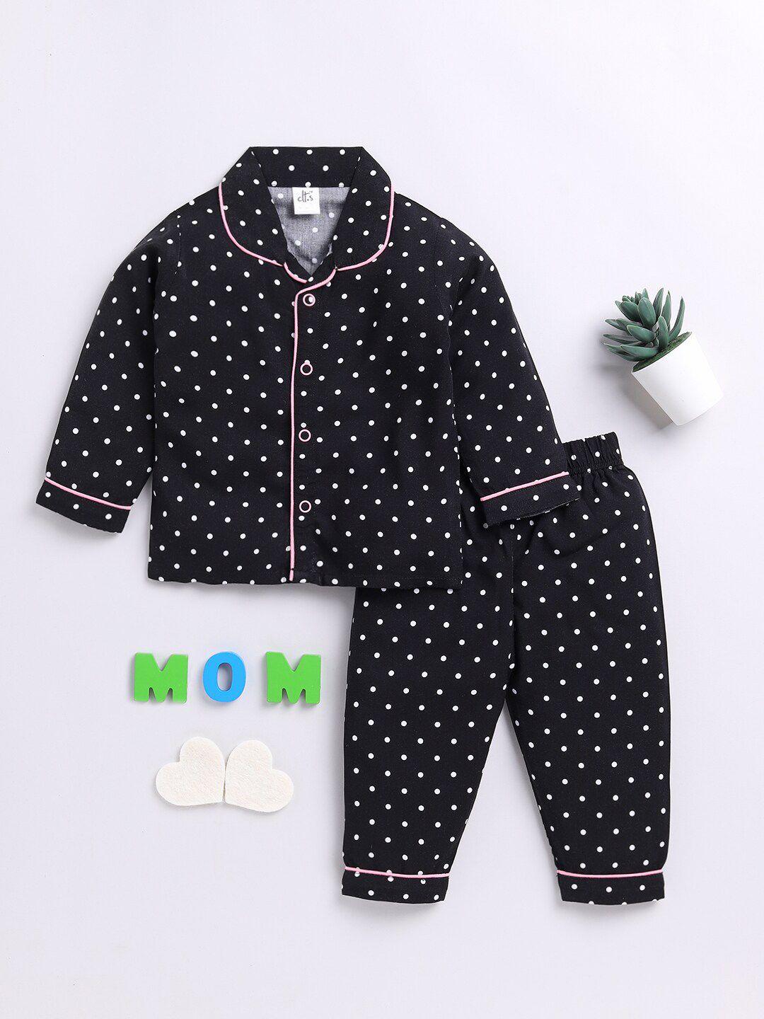 clt.s kids polka dots printed night suit