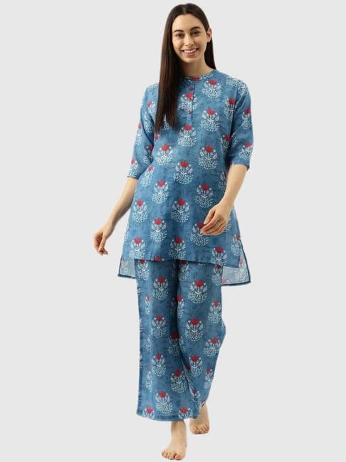 clt.s blue printed pajama set