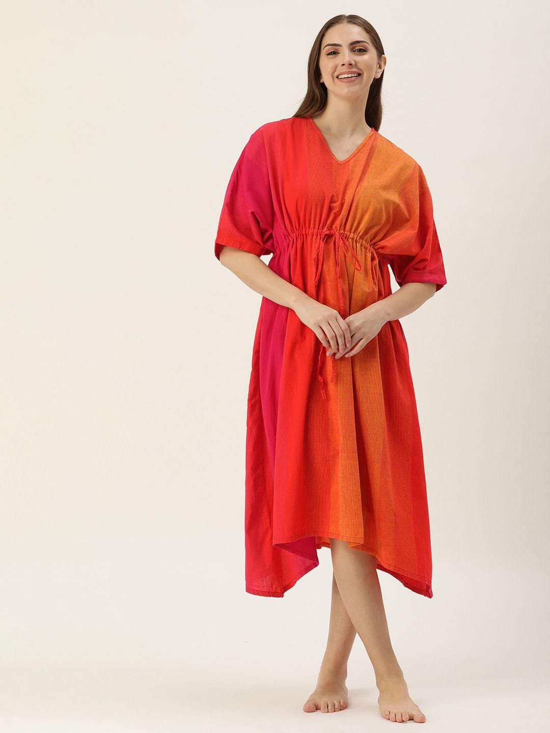 clt.s colourblocked pure cotton swimwear kaftan cover up dress