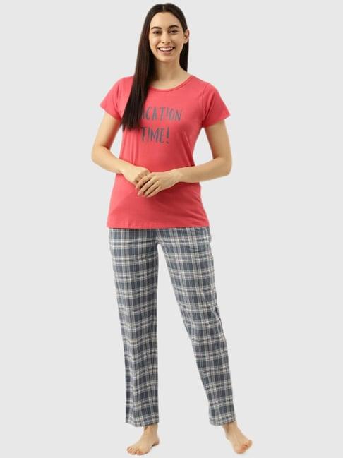 clt.s coral graphic print pajama set