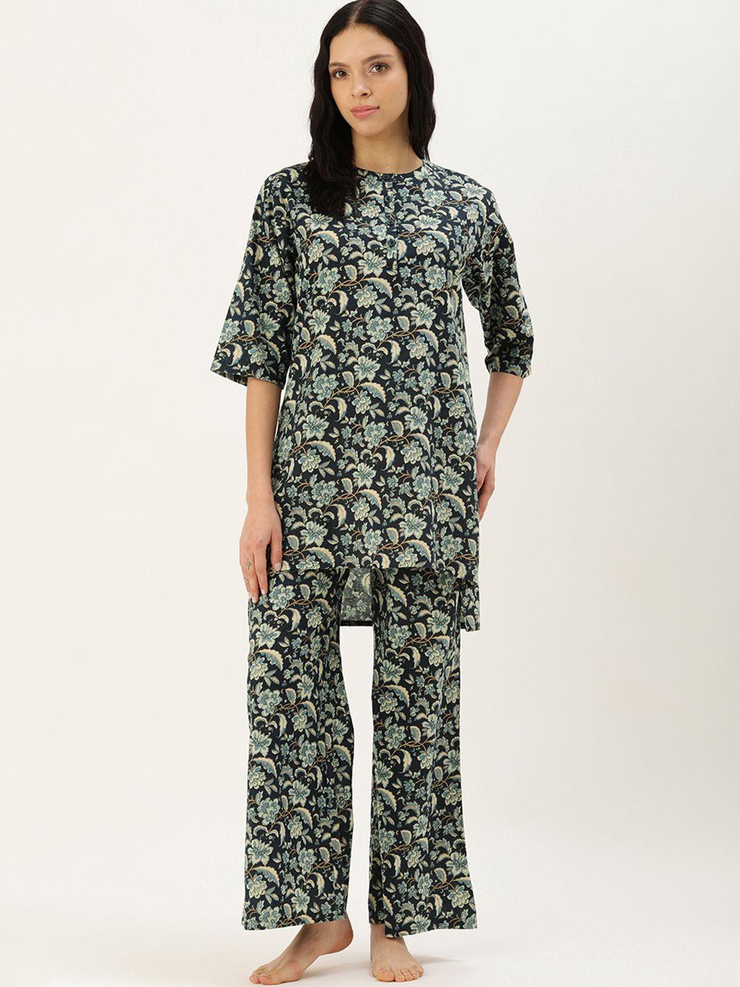 clt.s floral printed pure cotton night suit