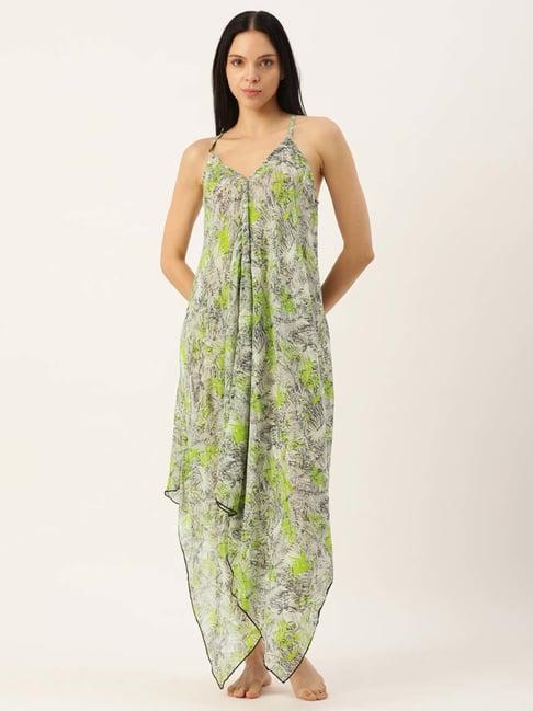 clt.s green printed nighty