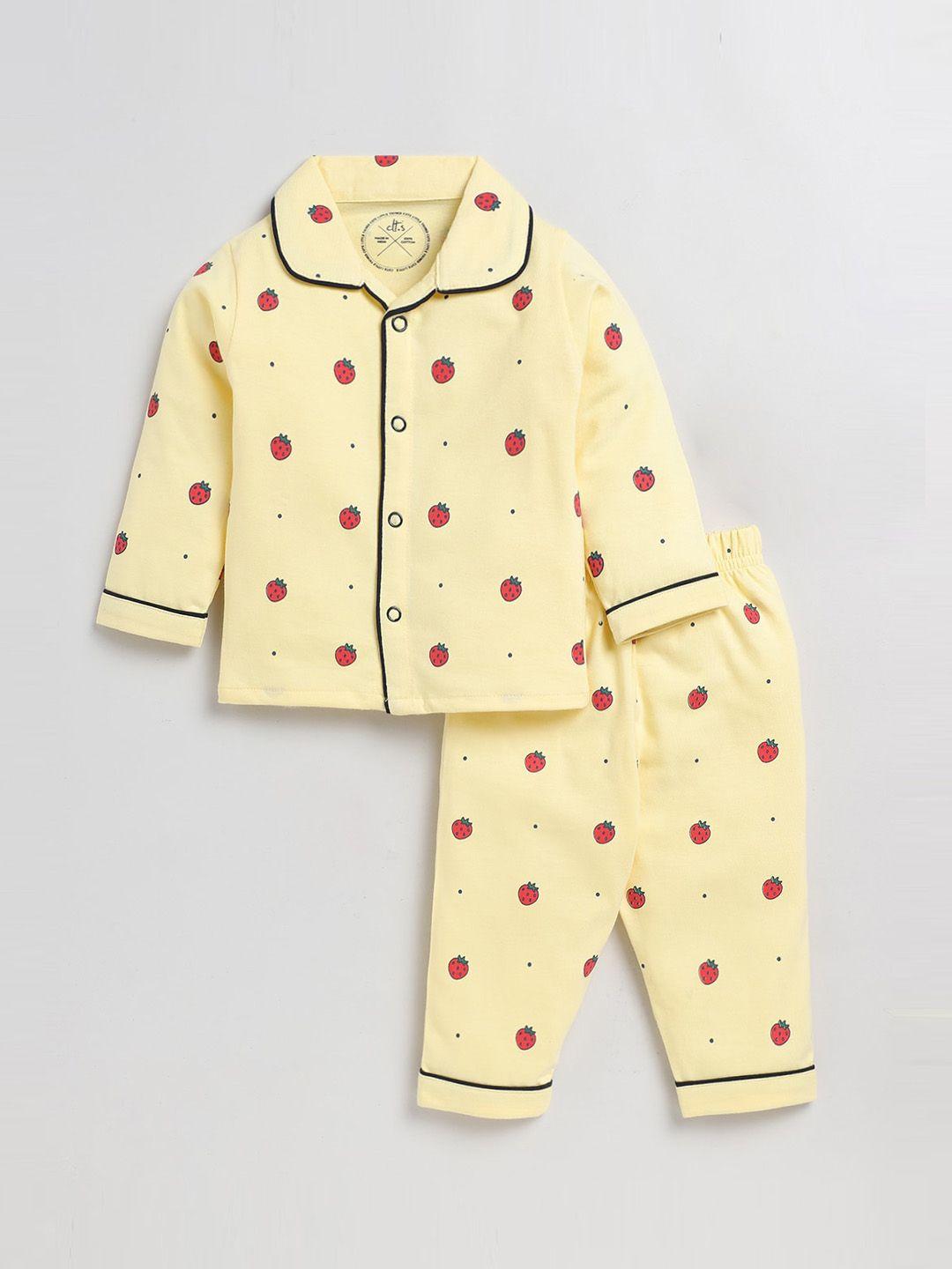 clt.s infant kids conversational printed pure cotton night suit