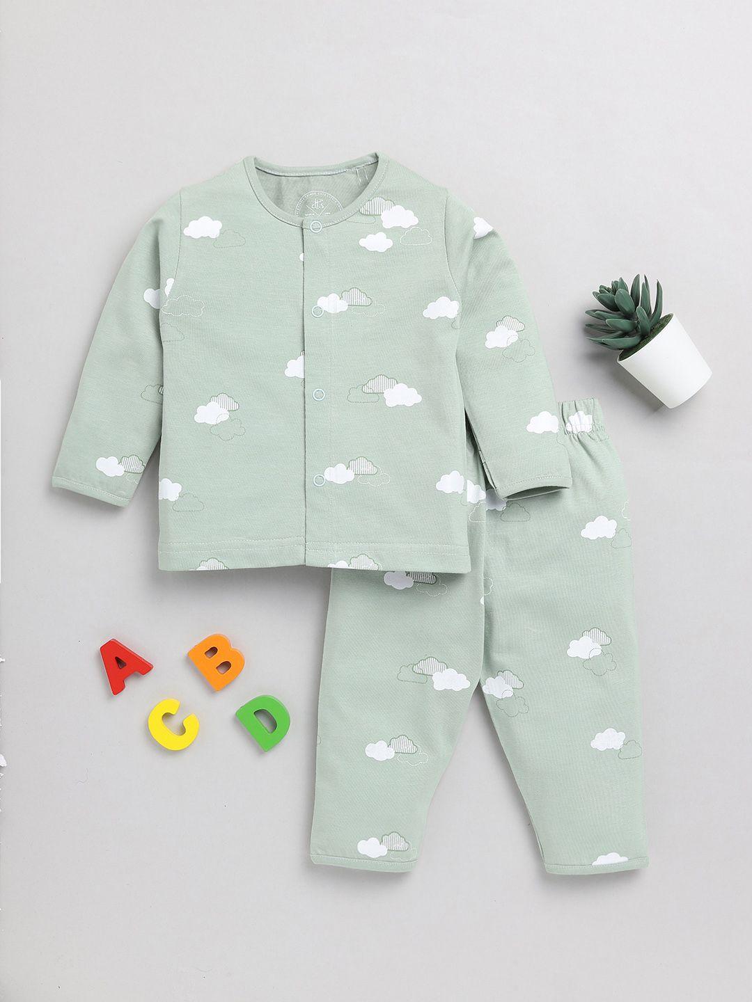 clt.s infants kids conversational printed pure cotton night suit