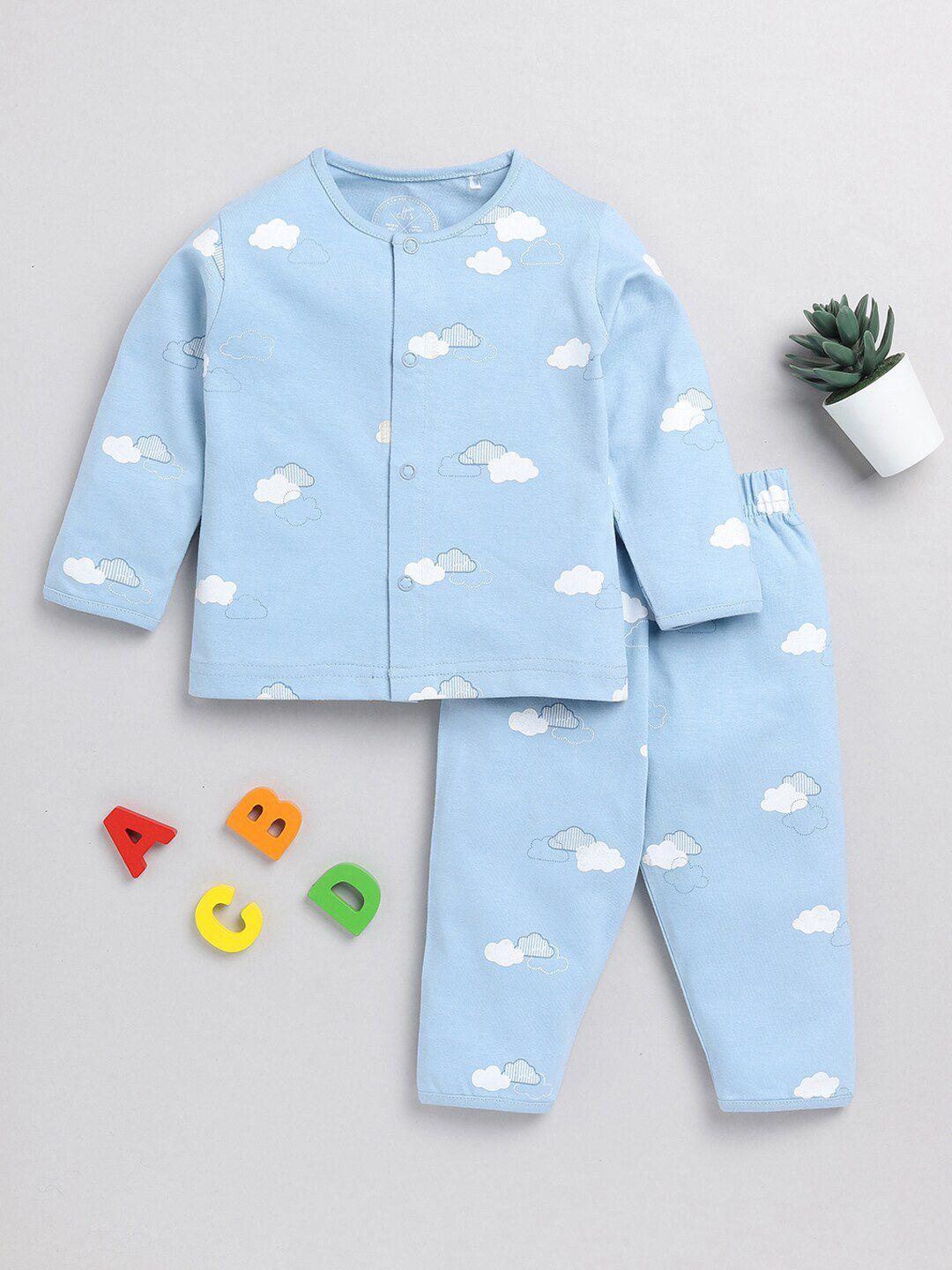 clt.s infants kids conversational printed pure cotton night suit