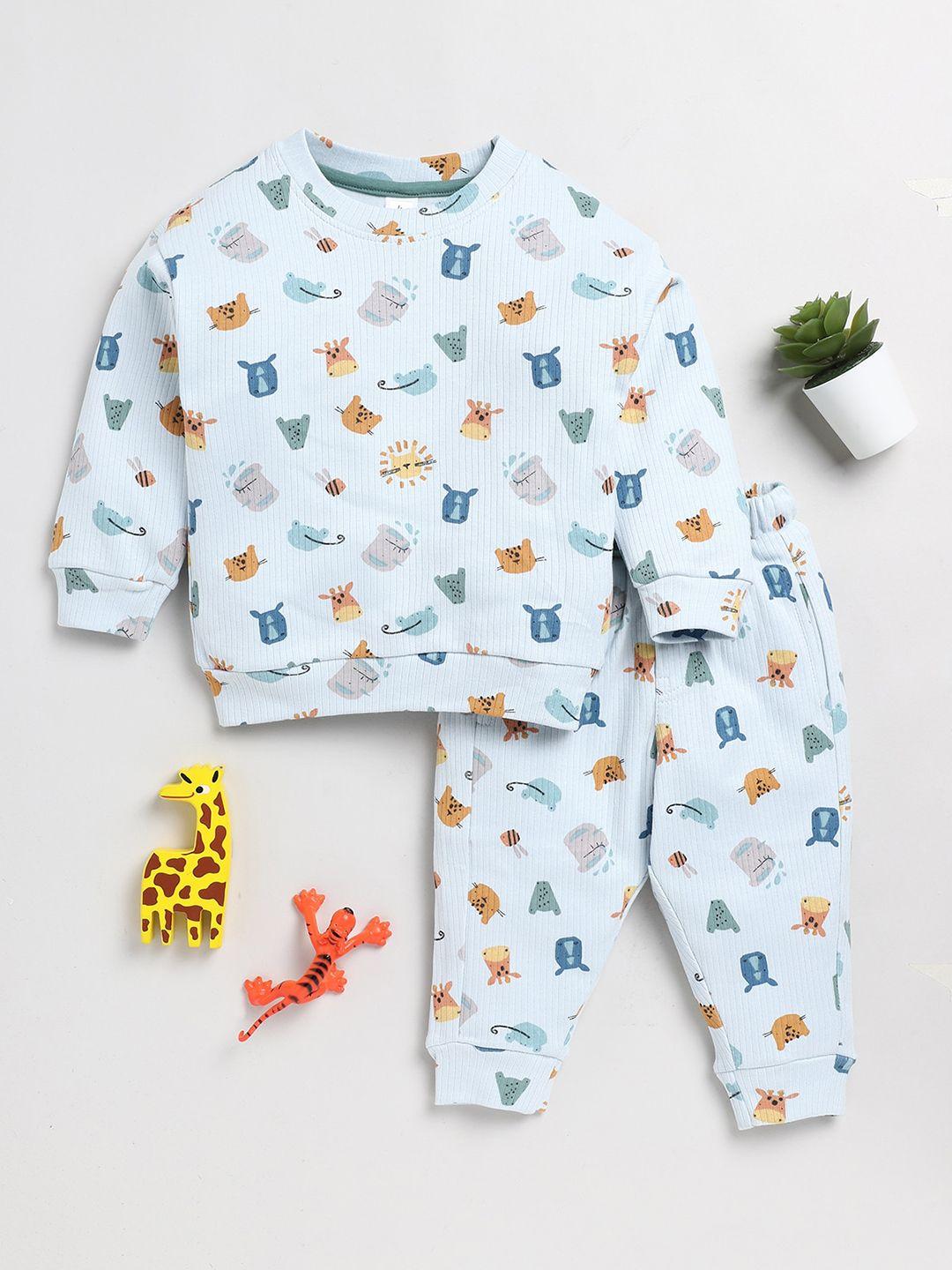 clt.s infants kids conversational printed pure cotton night suit