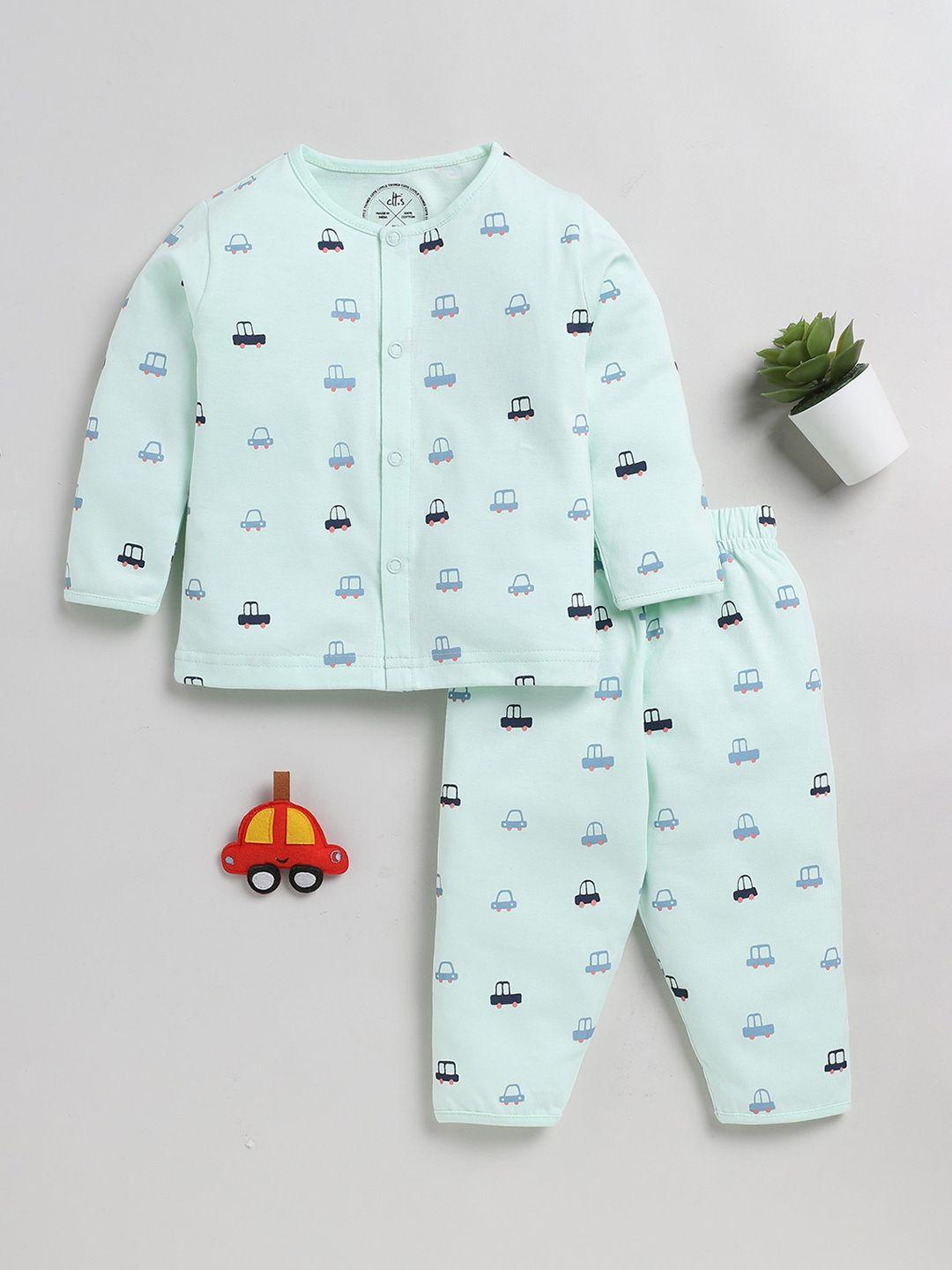 clt.s infants kids graphic printed pure cotton shirt with pyjamas