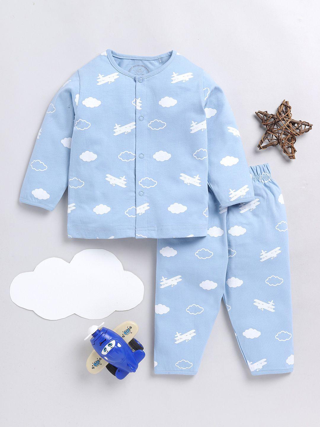 clt.s infants printed cotton shirt and pyjamas night suit