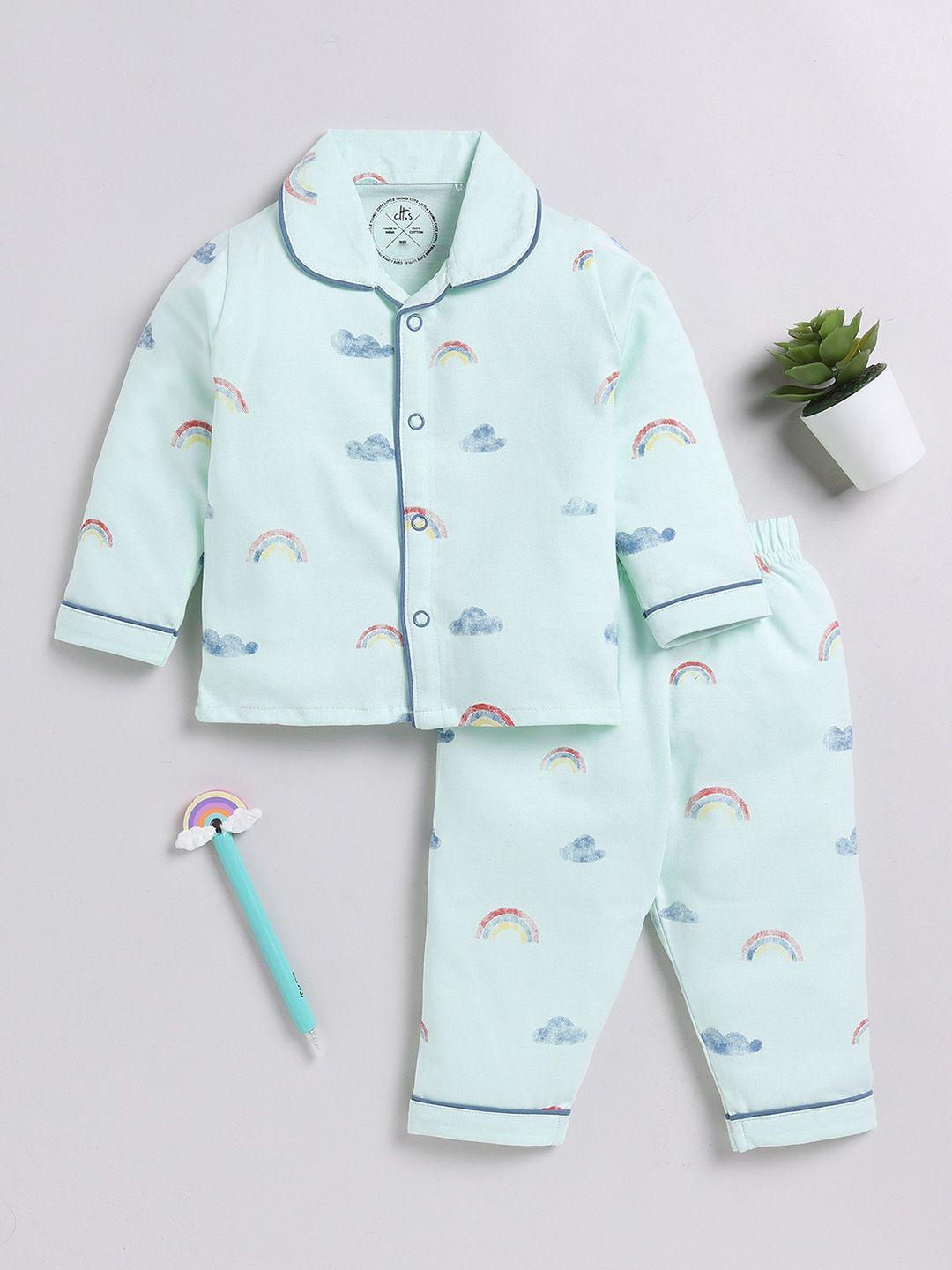 clt.s kids conversational printed pure cotton night suit