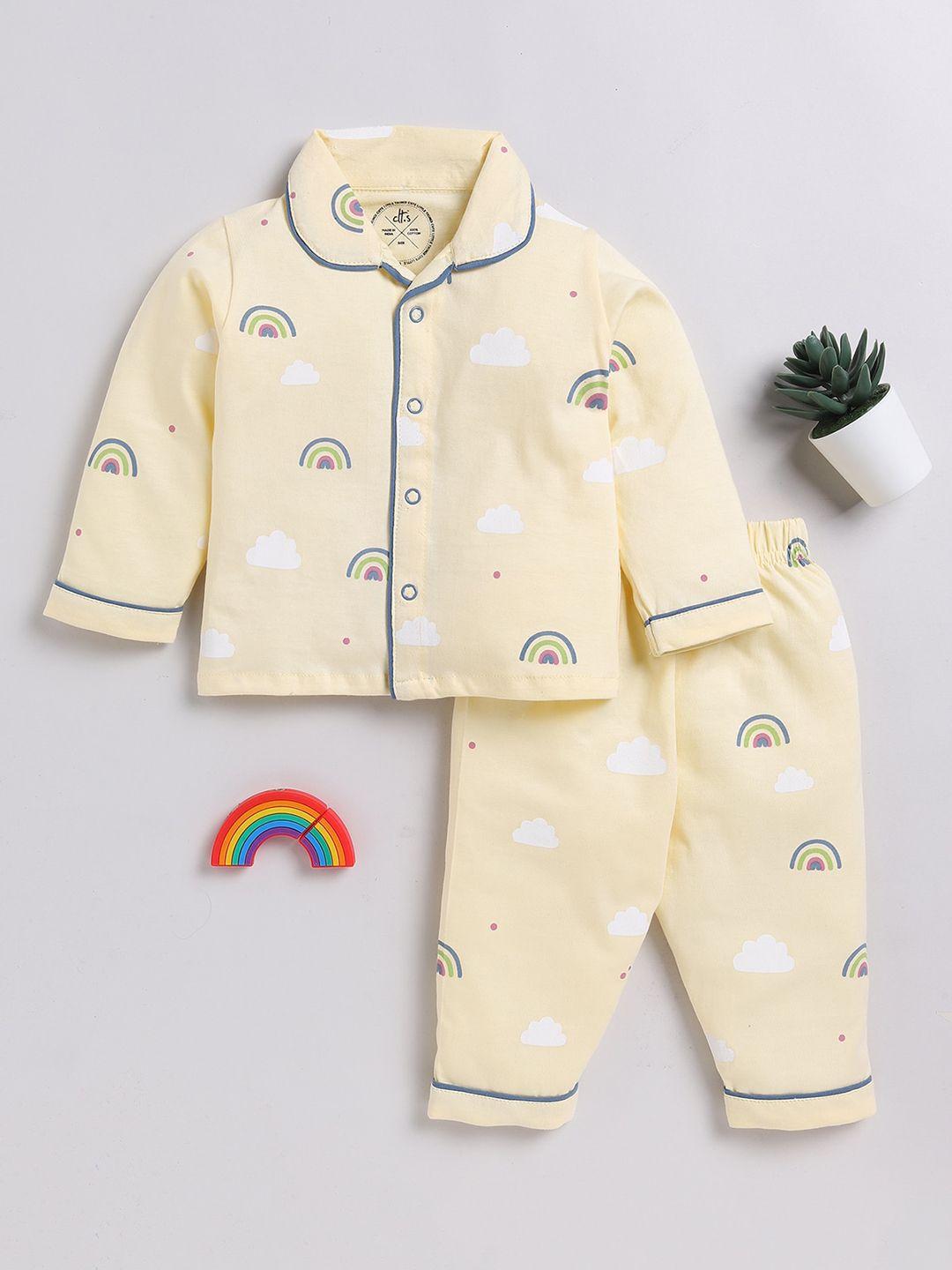 clt.s kids conversational printed pure cotton night suit