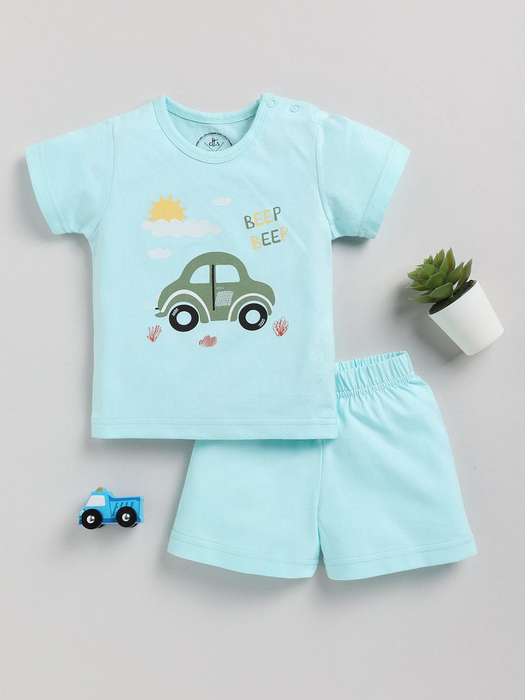 clt.s kids graphic printed pure cotton night suit
