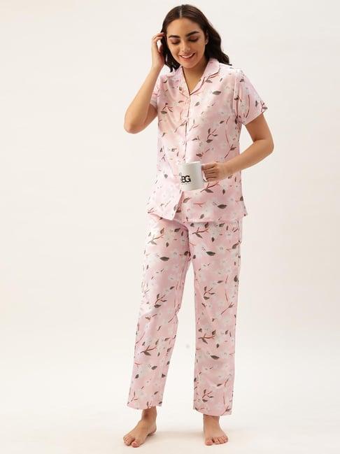 clt.s light pink floral print pajama set