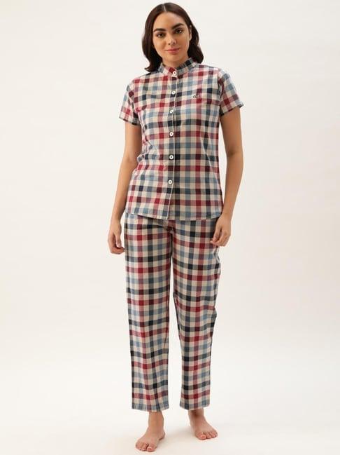 clt.s multicolor checks pajama set