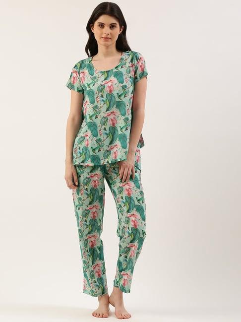 clt.s multicolor floral print top with pyjamas