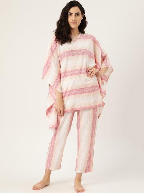 clt.s multicolor striped kaftan with pyjamas