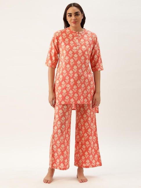 clt.s orange printed pajama set