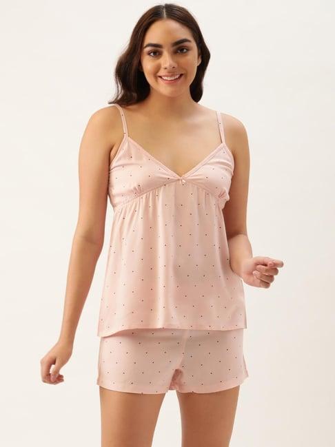 clt.s peach polka dot shorts set