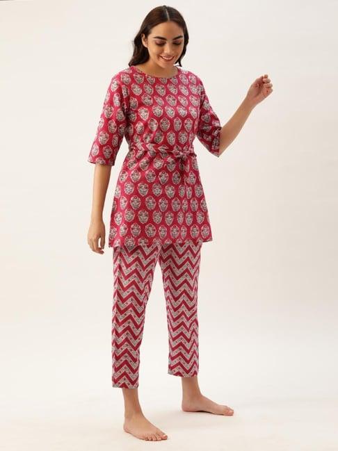 clt.s pink floral print pajama set