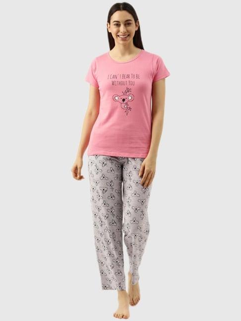 clt.s pink graphic print pajama set