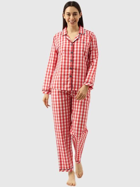 clt.s red gingham pajama set