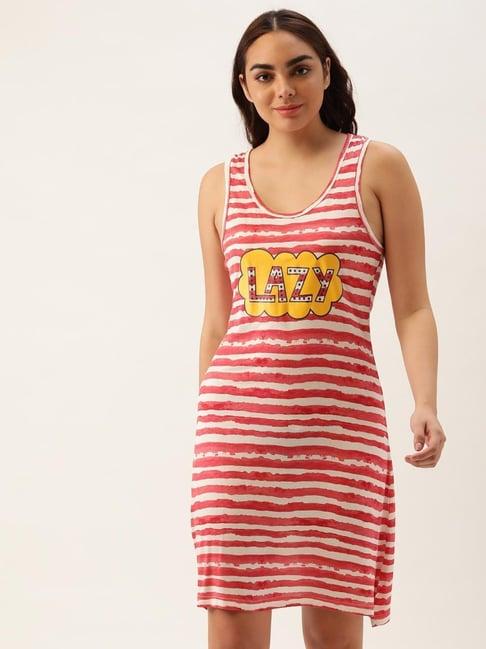 clt.s red graphic print night dress