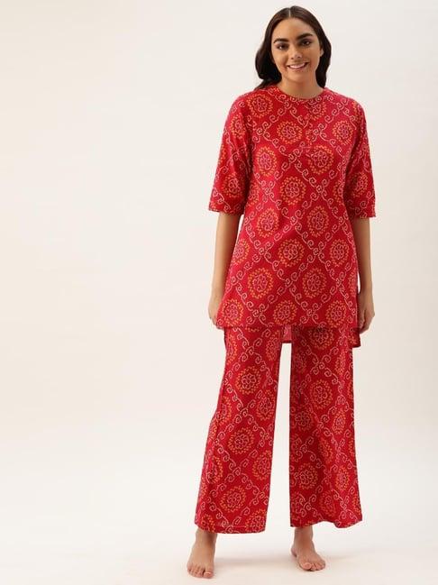 clt.s red printed pajama set